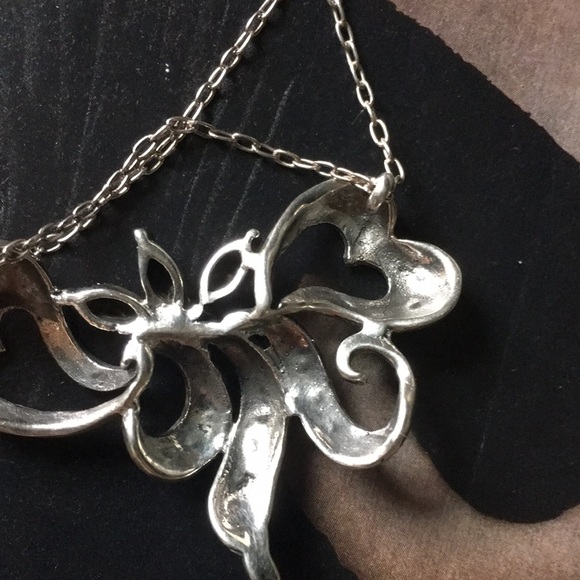 Beautiful vintage sterling silver 925 stones marcosite necklace - Picture 5 of 7